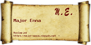 Major Enna névjegykártya
